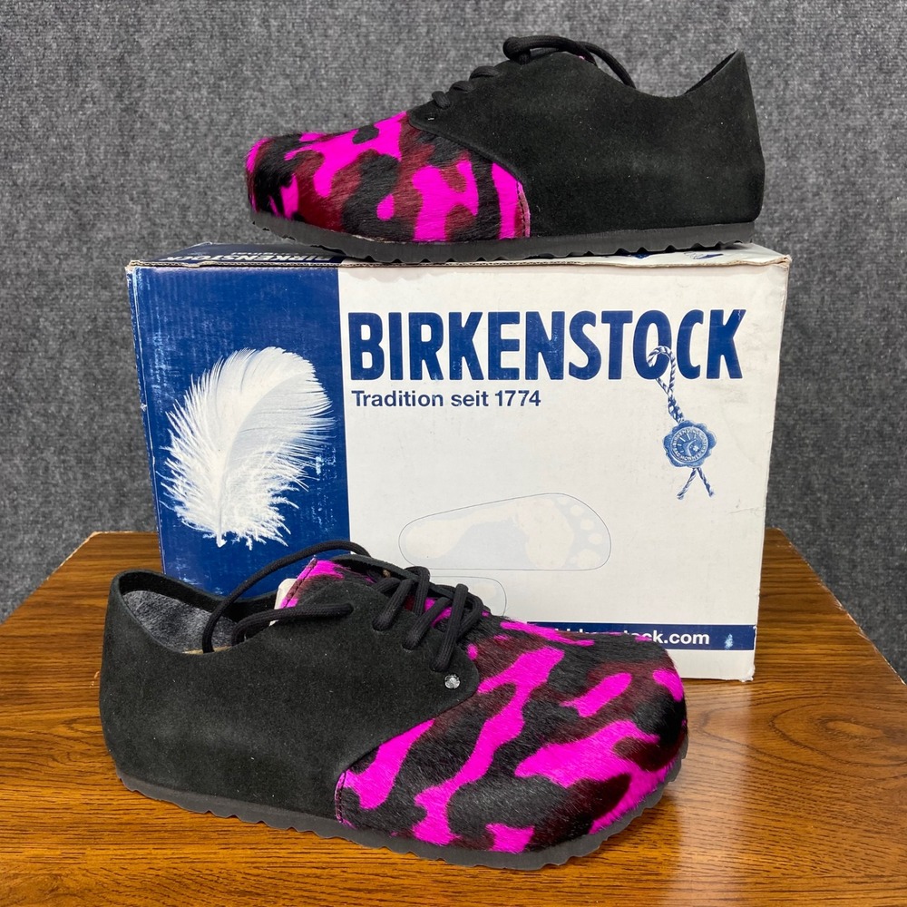 Birkenstock Maine Suede Camo Pink Shoes EU36 W5 Lace Up Normal Fit Unique NWT‎